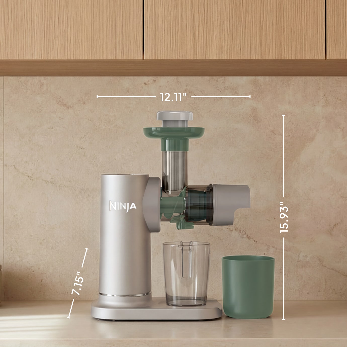 Ninja NeverClog Juicer in Spanish Moss - Image 6