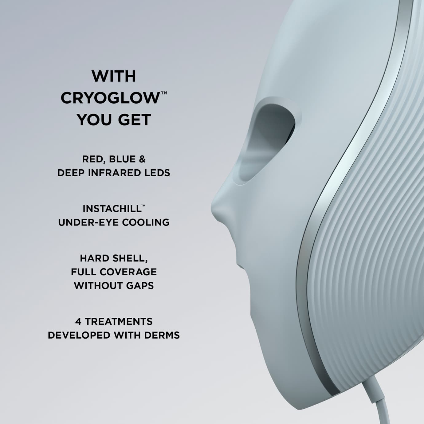 Shark CryoGlow LED Face Mask & Charging Stand in Blue - Image 5