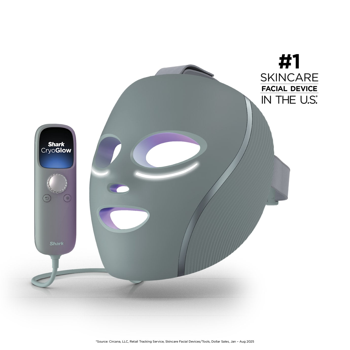 Shark CryoGlow LED Face Mask in Frosted Green