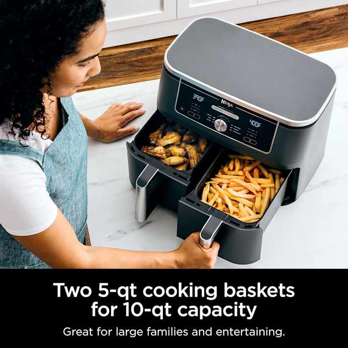Ninja Shark|Ninja Foodi 10-QT Dual Air Fryer in Stone - Image 8