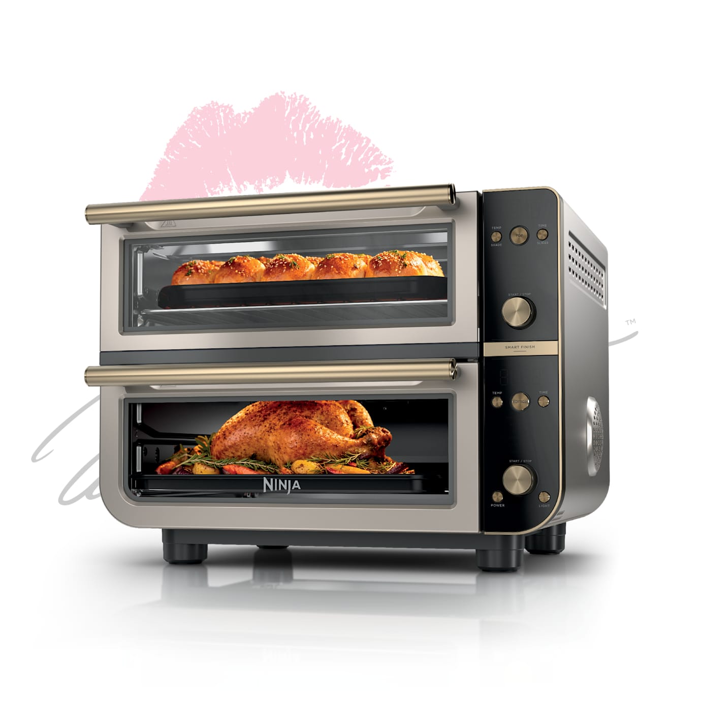 Ninja Double Oven Pro Smart XL Countertop Oven & Air Fryer, Stone Gold