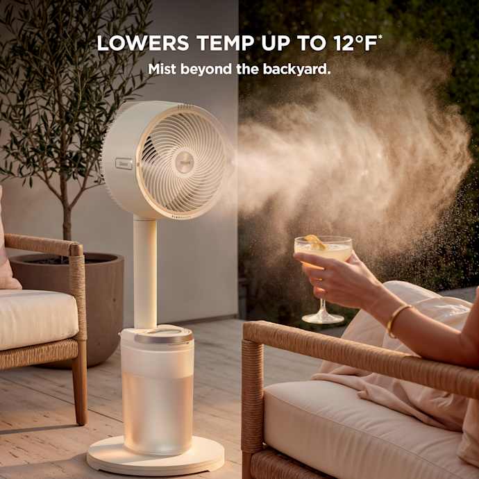 Shark FlexBreeze Pro Mist Indoor & Outdoor Fan in Butter - Image 9