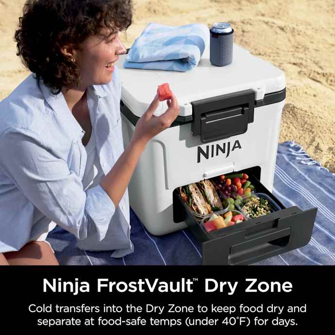 Ninja FrostVault 30qt Cooler with Wheels in Cloud White - Image 11