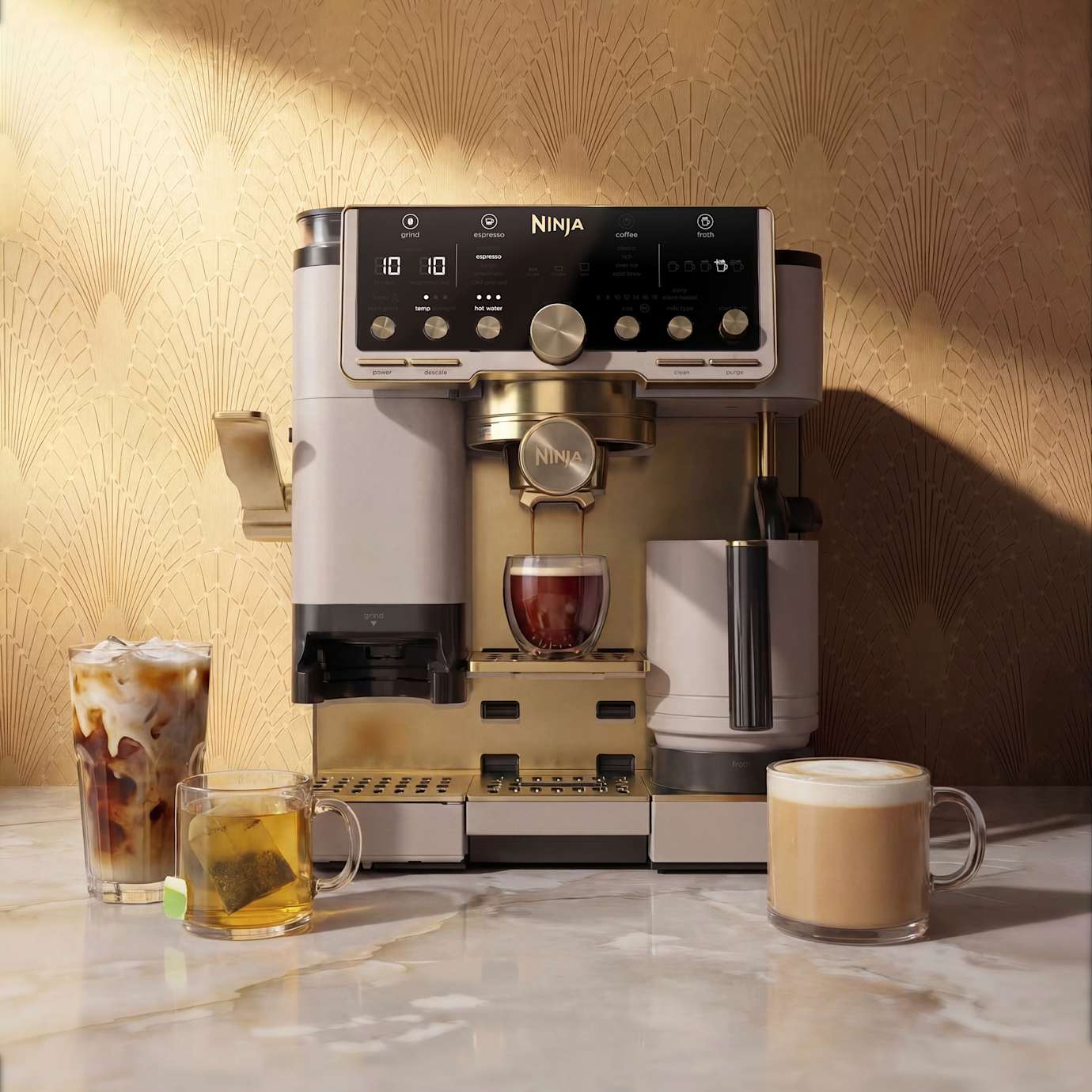 Ninja Luxe Café Pro Limited Edition Espresso Machine in Stone & Gold - Image 3