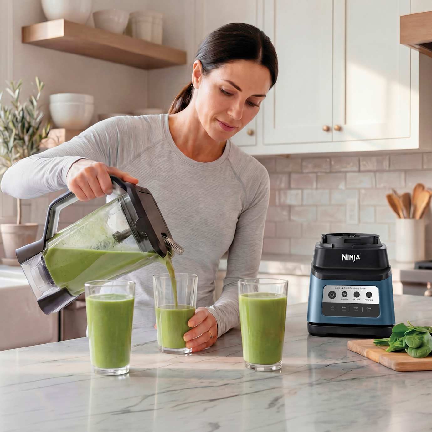 Ninja Professional Plus Blender Premier Series with Auto-iQ in Blue Macaroon - Image 3