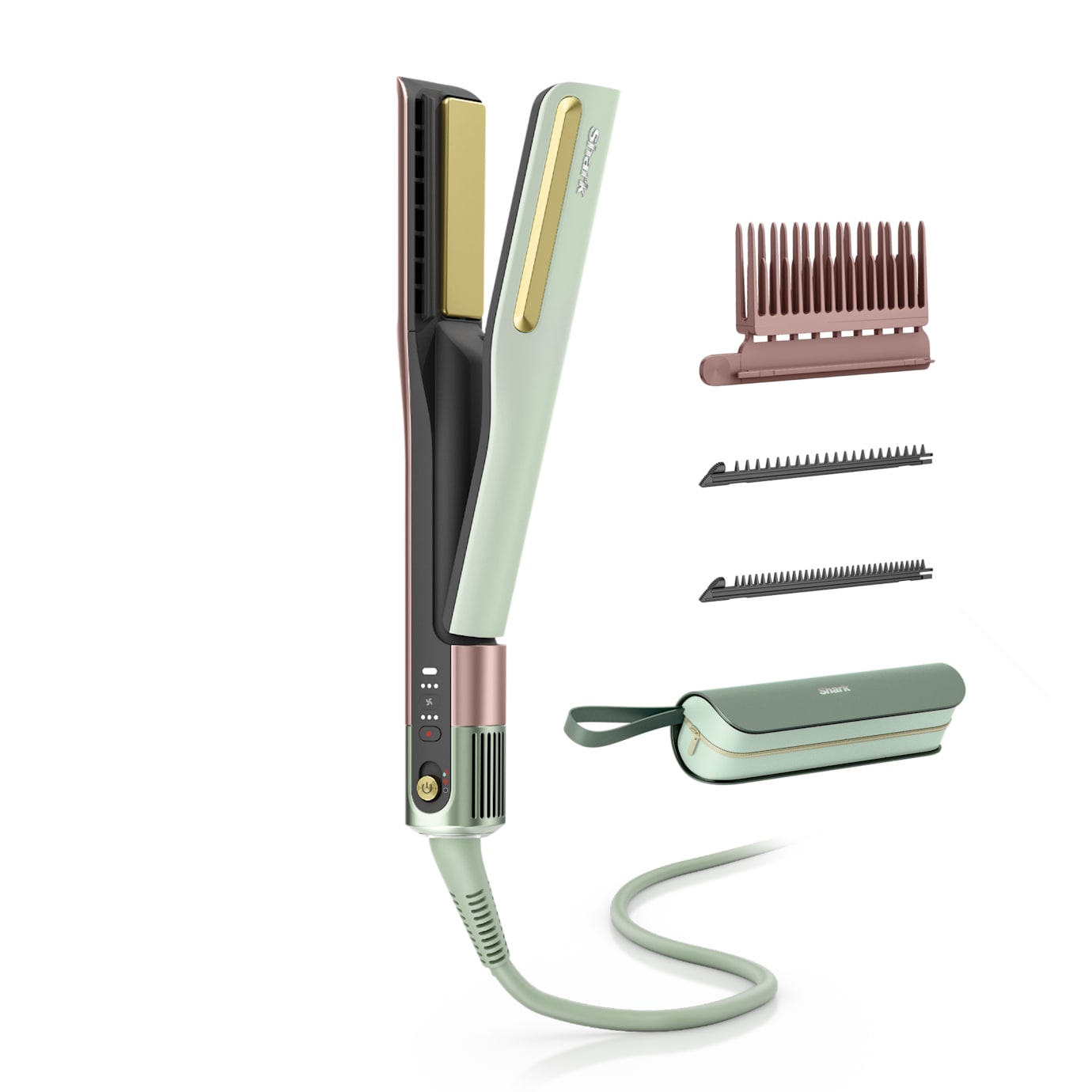 Shark SpeedStyle Hair Dryer & SilkiPro Straightener Bundle in Strawberry Matcha - Image 13