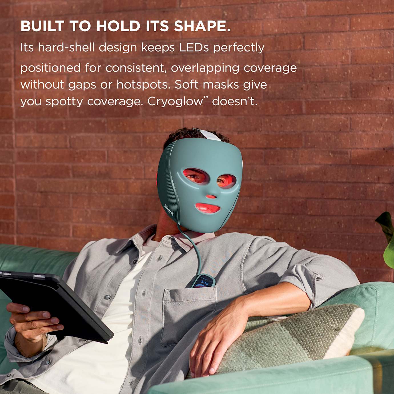 Shark CryoGlow LED Face Mask & Charging Stand in Blue - Image 13