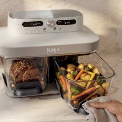 Alternative view of Ninja Crispi DualZone Dual Basket Glass Air Fryer in Rose Quartz
