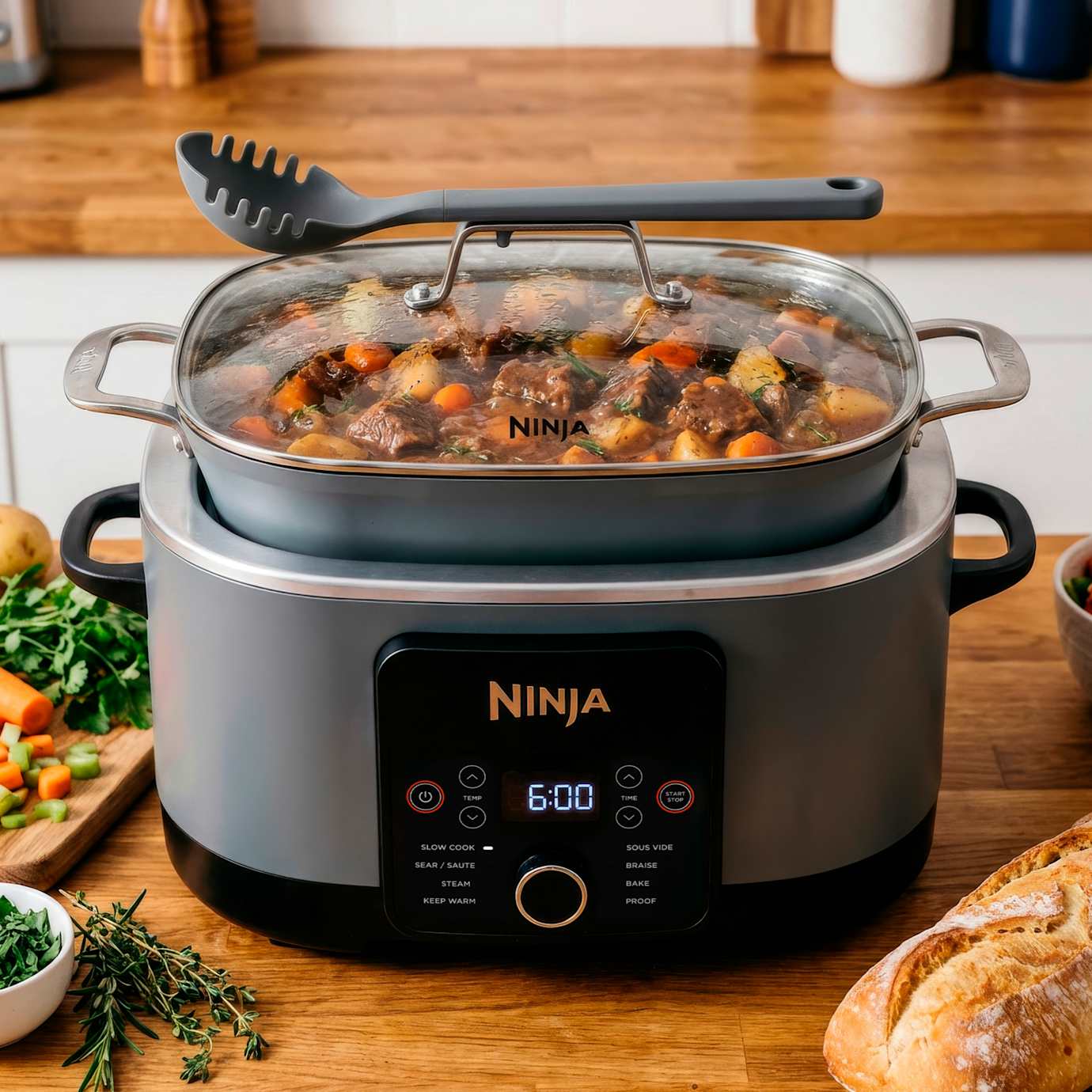 Ninja PossibleCooker Pro Multicooker, Sea Salt Grey - Image 9