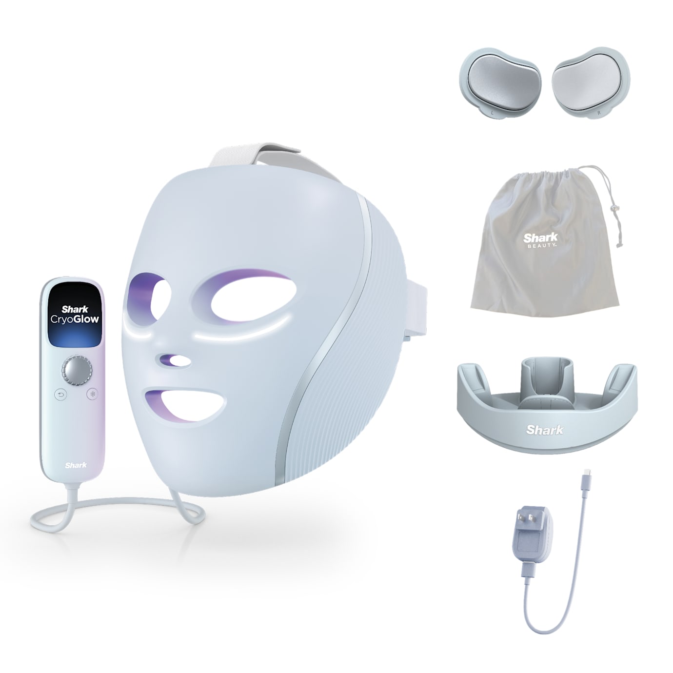 Shark CryoGlow LED Face Mask & Charging Stand in Blue - Image 8