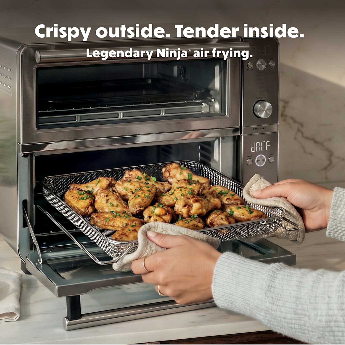 Ninja Double Oven Pro Smart XL Countertop Oven & Air Fryer, Stone Gold - Image 4