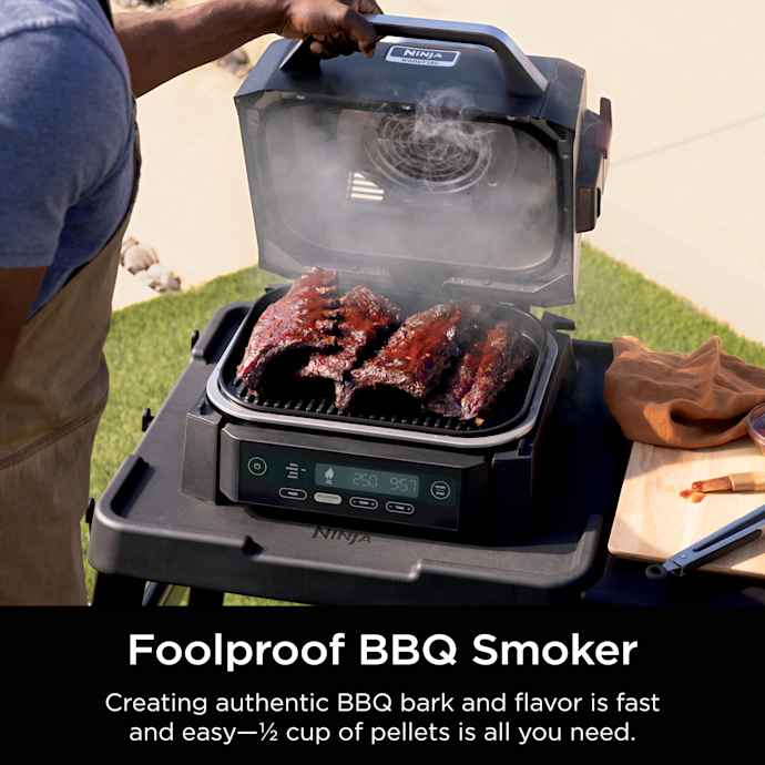 Ninja Woodfire Outdoor Grill and Smoker Stand Bundle - Image 9