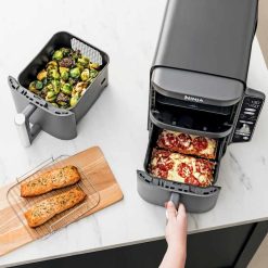 Alternative view of Ninja DoubleStack 10-QT Double Air Fryer in Stone Gold