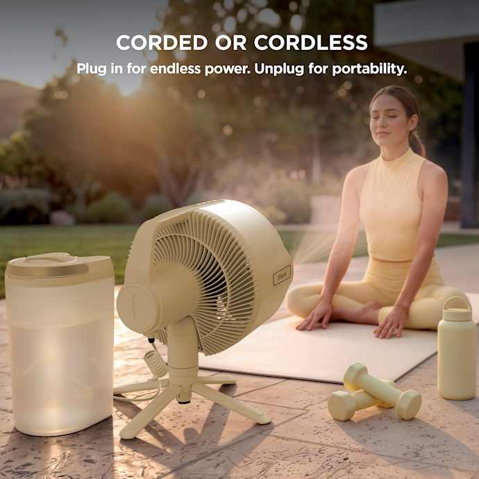 Shark FlexBreeze Pro Mist Indoor & Outdoor Fan in Butter - Image 11