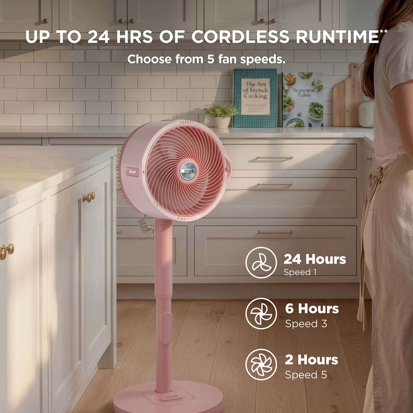 Shark FlexBreeze Pro Mist Indoor & Outdoor Fan in Butter - Image 3