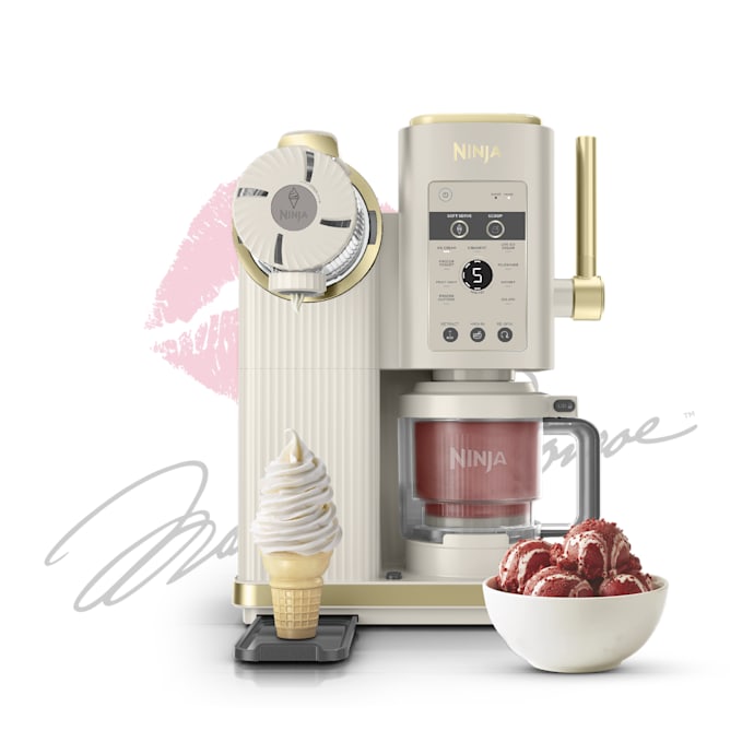 Ninja CREAMi Scoop & Swirl Soft Serve Ice Cream Machine in Stone & Gold - Image 7