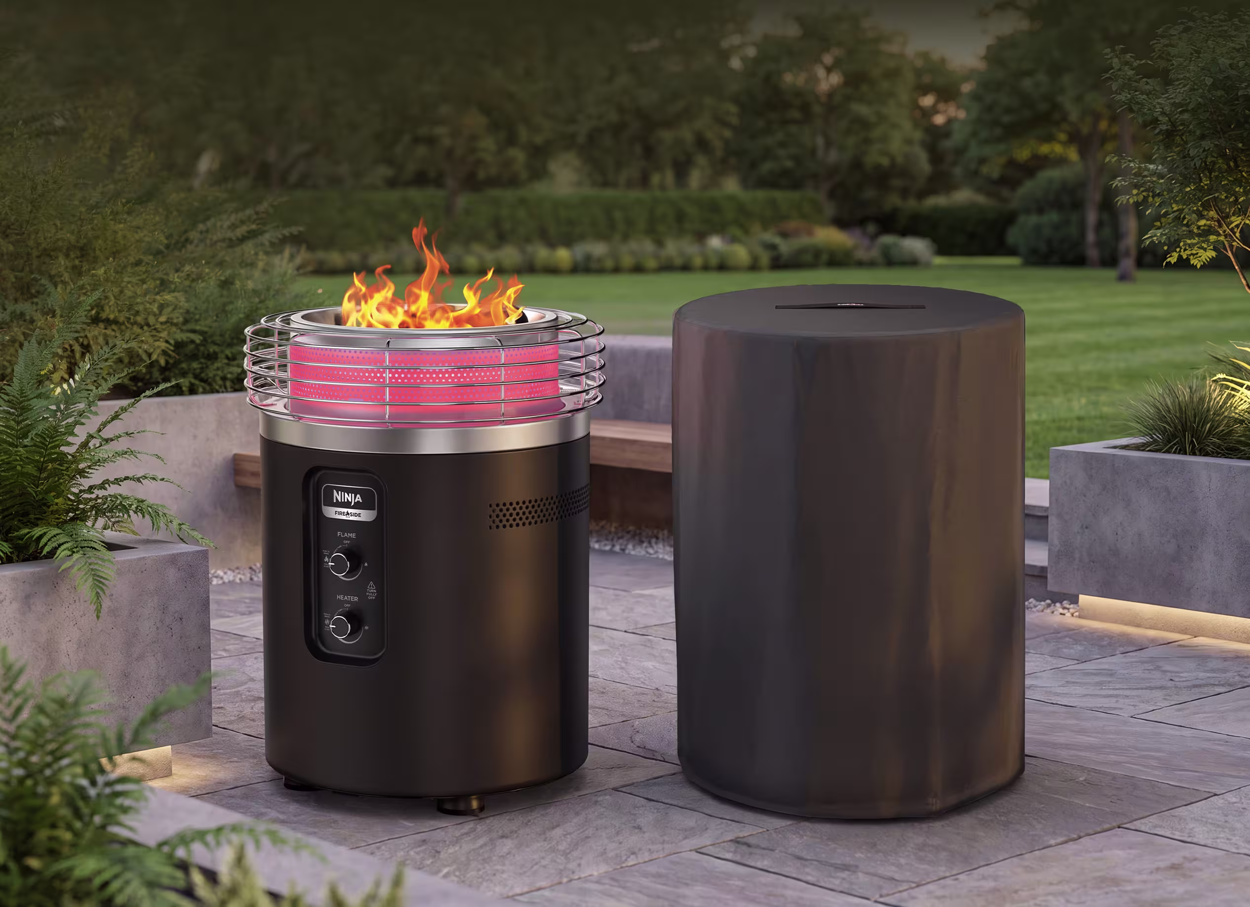 Ninja Fireside360 Outdoor Heater & Fire Pit with Cover Bundle