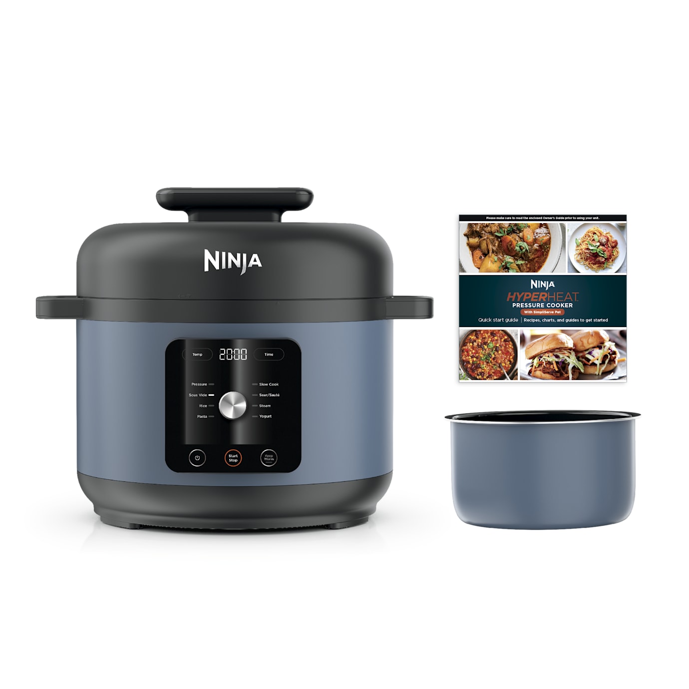 Ninja HyperHeat 9-in-1 Electric Pressure Cooker, 6.5 Qt Multi-Cooker with SimpliServe Pot, 1200W, Blue Macaron - Image 3