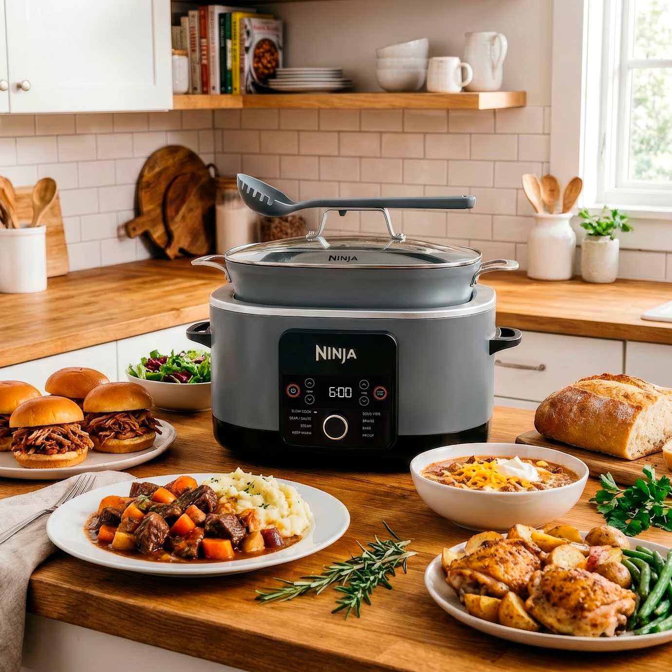 Ninja PossibleCooker Pro Multicooker, Sea Salt Grey - Image 6