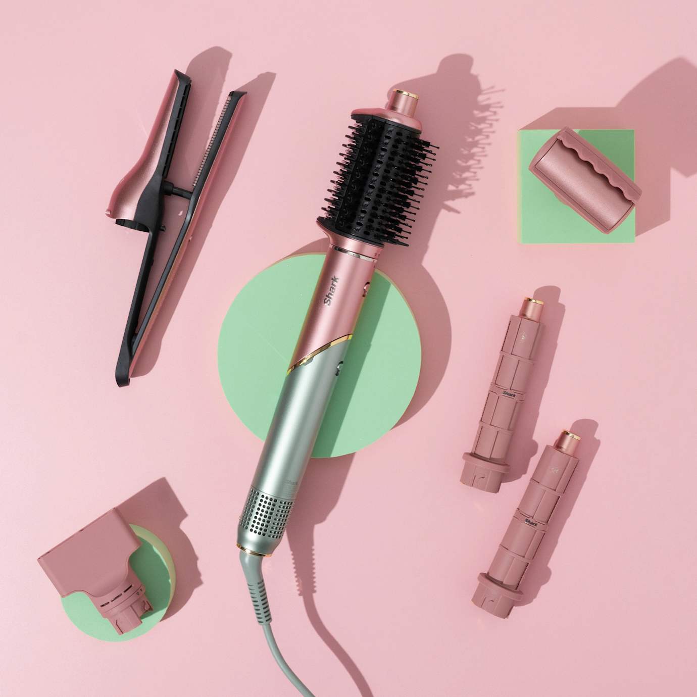 Shark Glam 5-in-1 Air Styler & Straightener in Strawberry Matcha - Image 8