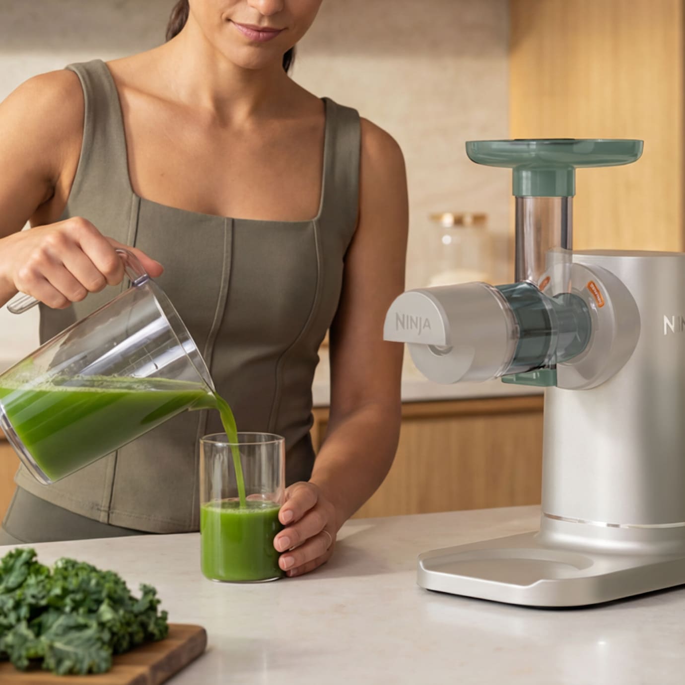 Ninja NeverClog Juicer in Spanish Moss - Image 8