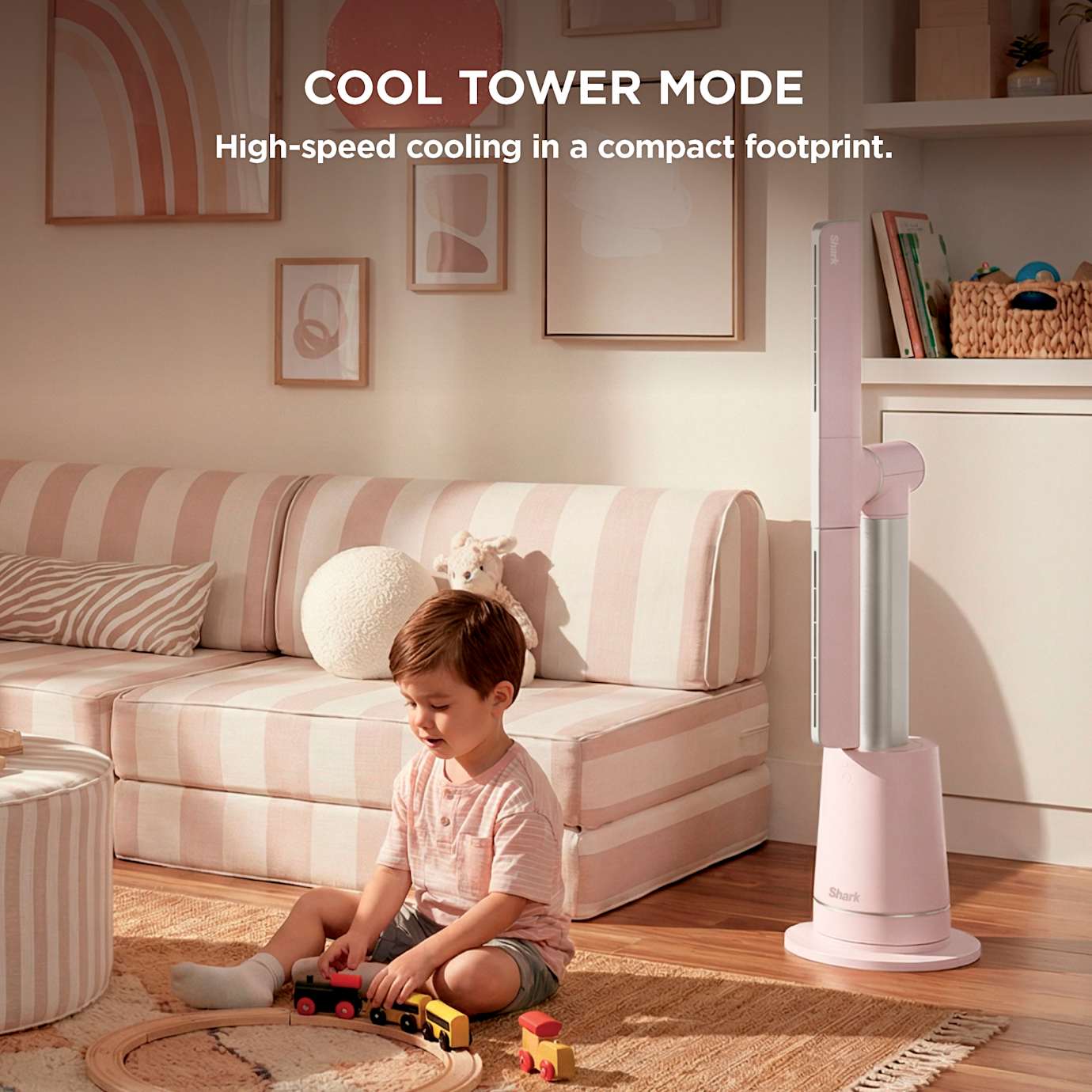 Shark TurboBlade Bladeless Tower Fan in Butter - Image 3