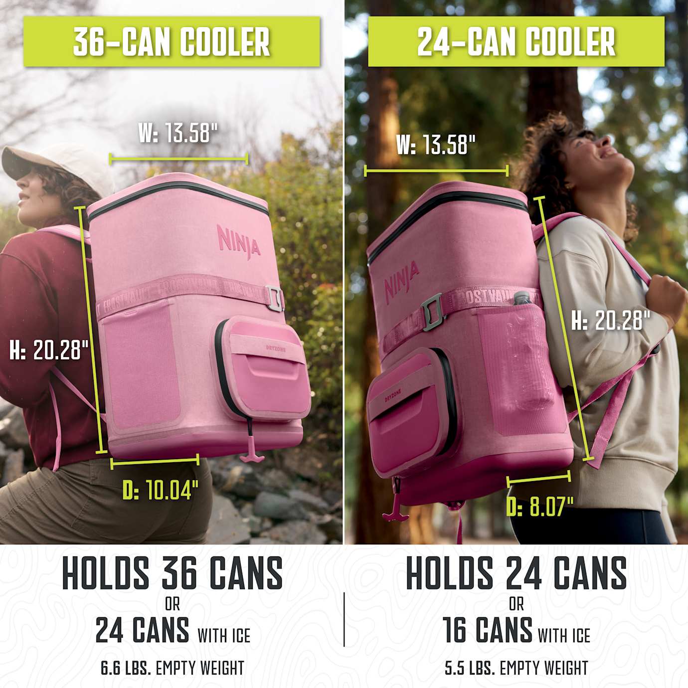 Ninja Outdoor FrostVault Go 24-Can Backpack Cooler in Pink - Image 13