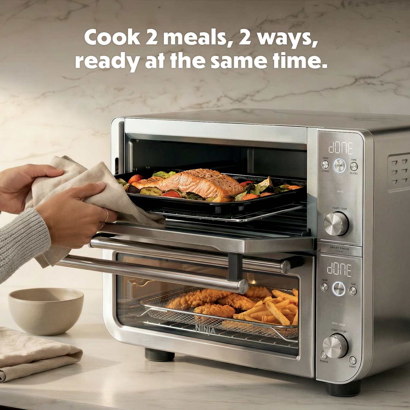 Ninja Double Oven Pro Smart XL Countertop Oven & Air Fryer, Onyx - Image 2