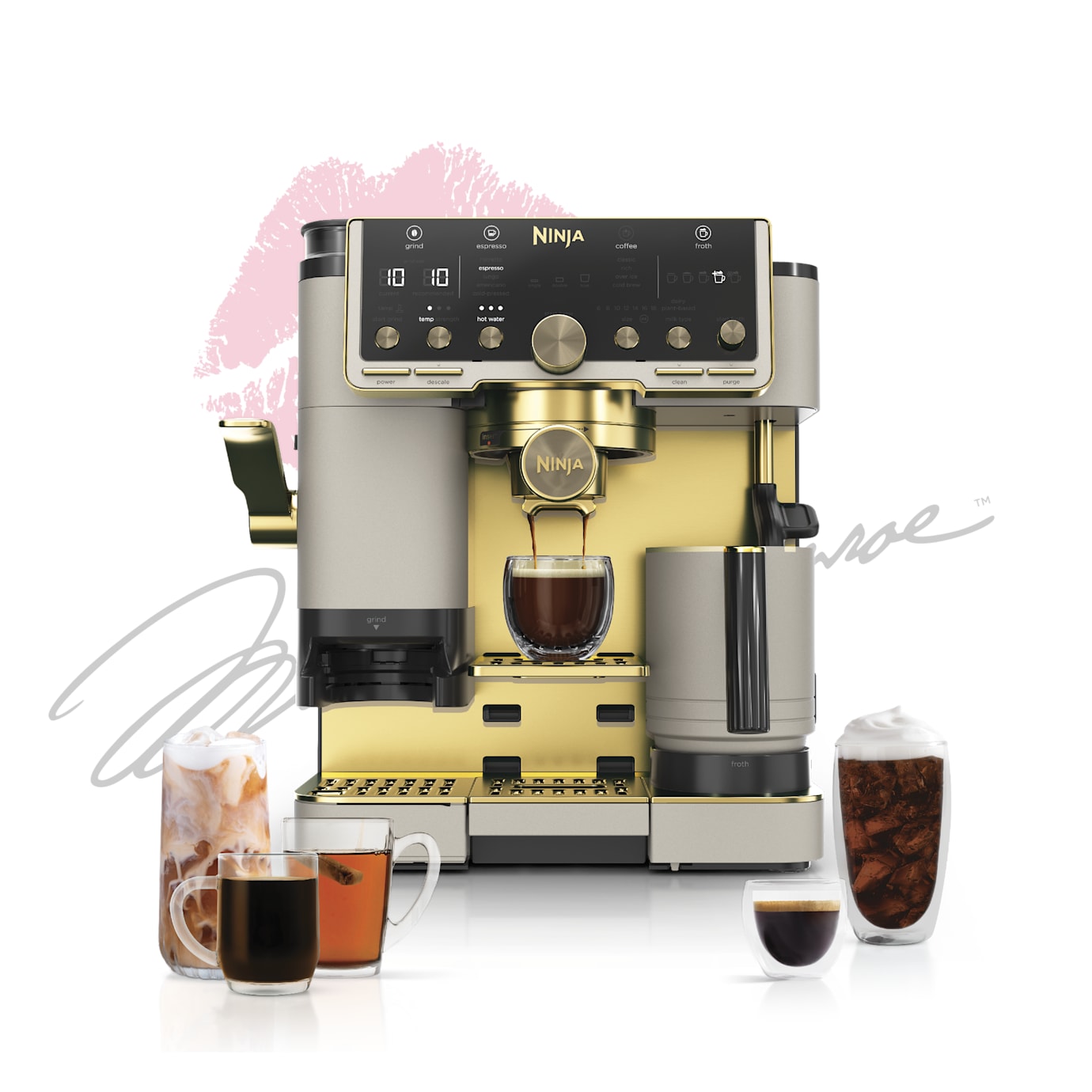 Ninja Luxe Café Pro Limited Edition Espresso Machine in Stone & Gold