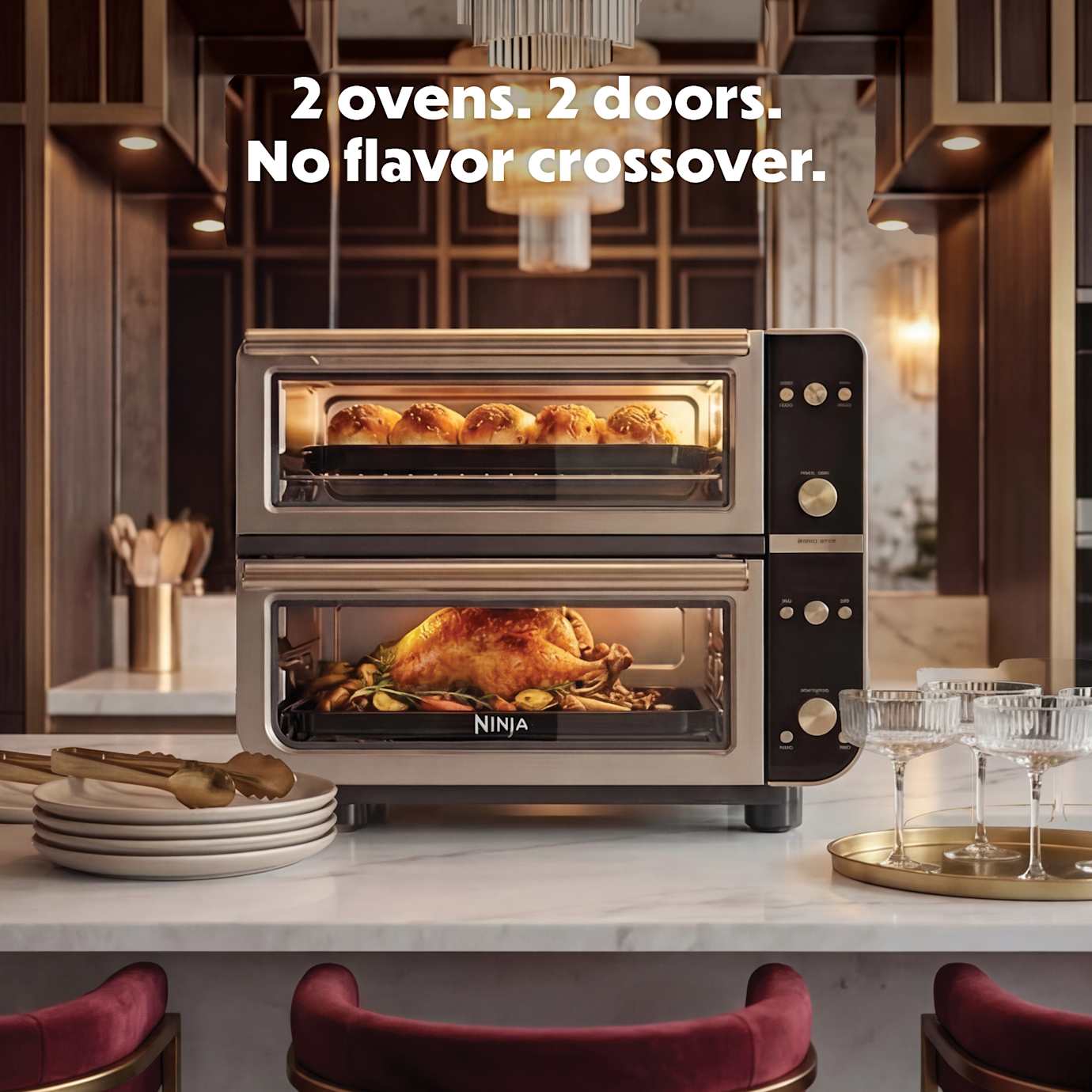 Ninja Double Oven Pro Smart XL Countertop Oven & Air Fryer, Stone Gold - Image 10