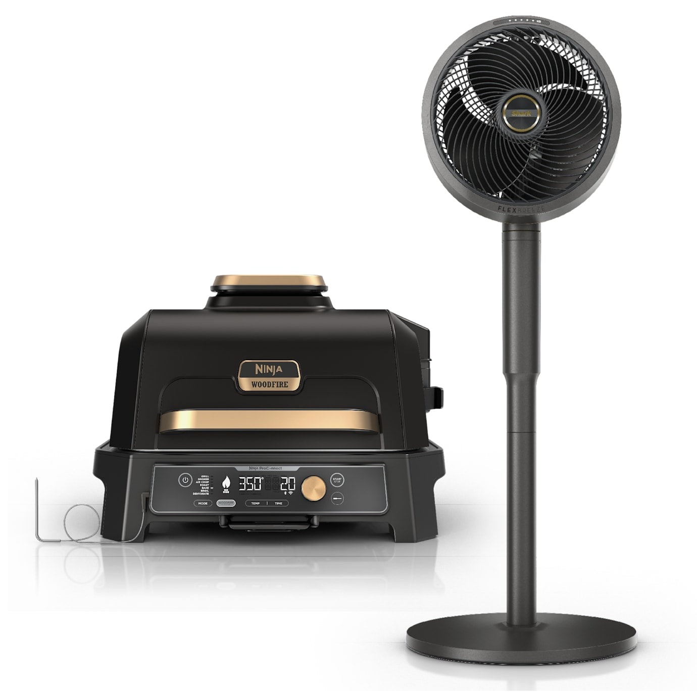 Ninja Woodfire XL Grill and Shark Fan Bundle
