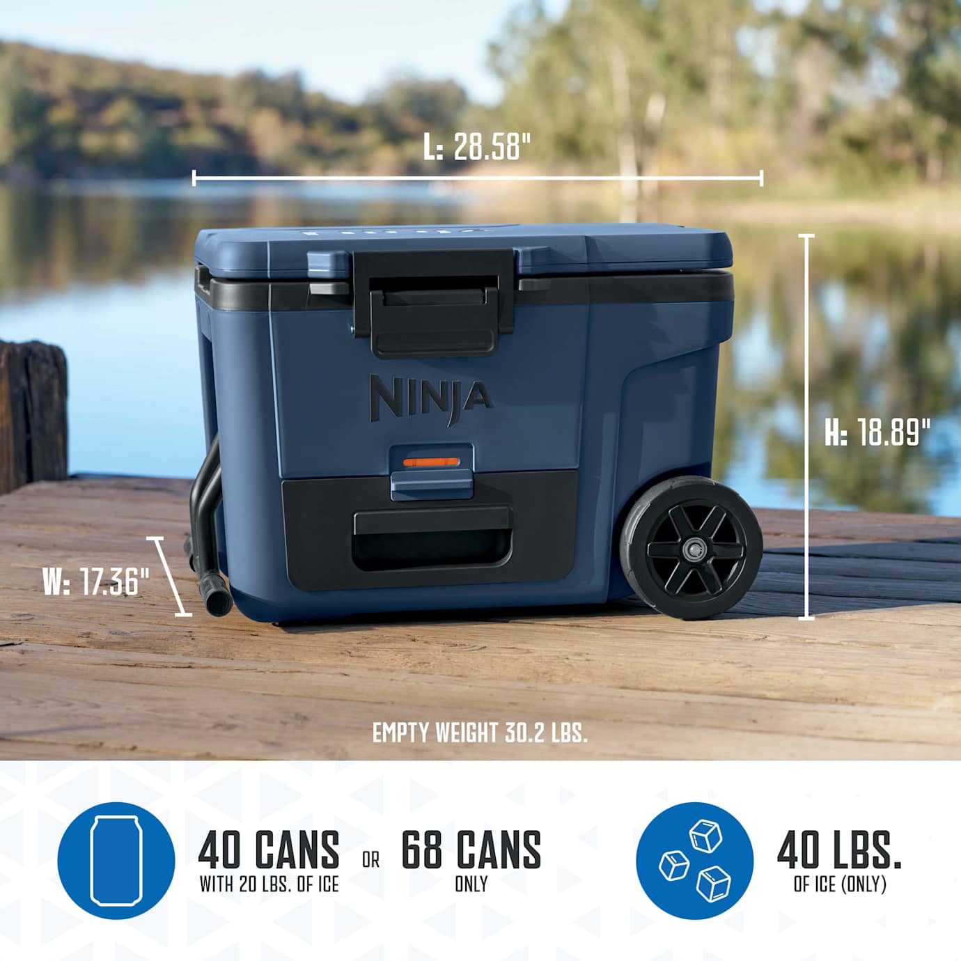 Ninja FrostVault 45qt Cooler with Wheels in Navy Blue - Image 8
