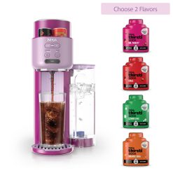 Ninja Thirsti Soda Machine in Pink and Drink Mix Bundle